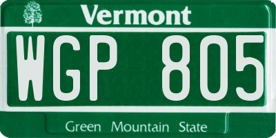 VT license plate WGP805