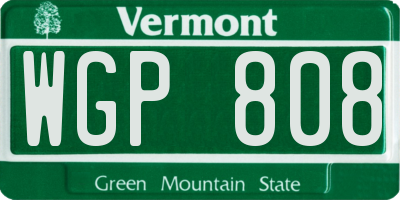 VT license plate WGP808