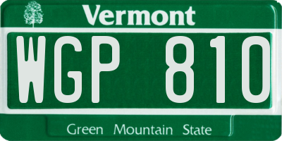 VT license plate WGP810