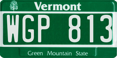 VT license plate WGP813