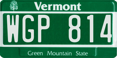 VT license plate WGP814