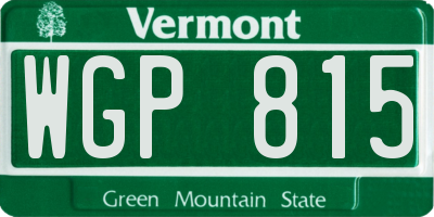 VT license plate WGP815