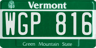 VT license plate WGP816