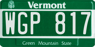 VT license plate WGP817
