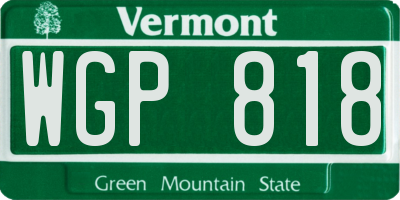 VT license plate WGP818