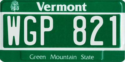 VT license plate WGP821