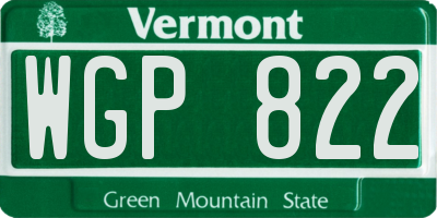VT license plate WGP822