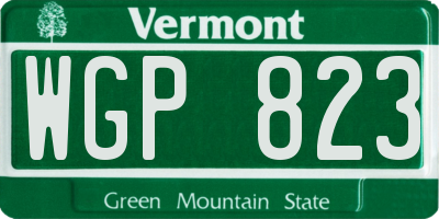 VT license plate WGP823