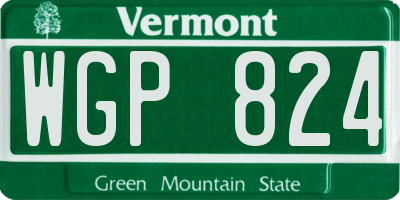 VT license plate WGP824