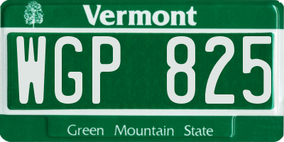 VT license plate WGP825