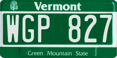 VT license plate WGP827