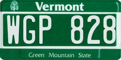 VT license plate WGP828