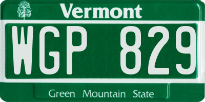 VT license plate WGP829
