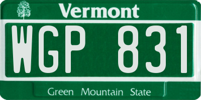VT license plate WGP831