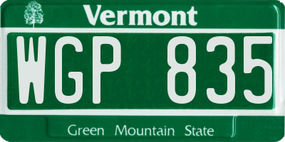 VT license plate WGP835