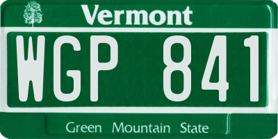 VT license plate WGP841