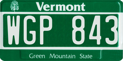 VT license plate WGP843
