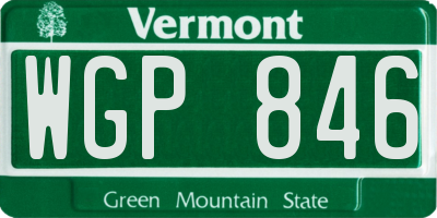 VT license plate WGP846