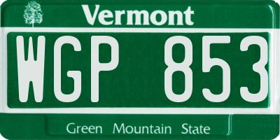VT license plate WGP853
