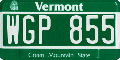 VT license plate WGP855