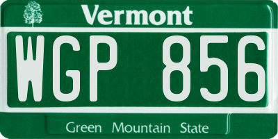 VT license plate WGP856