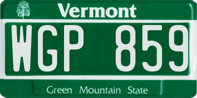 VT license plate WGP859