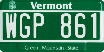 VT license plate WGP861