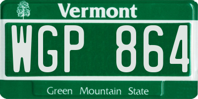 VT license plate WGP864
