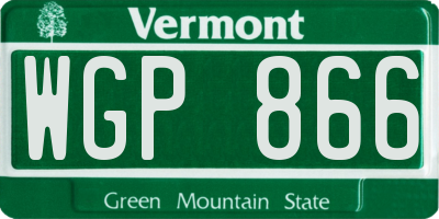 VT license plate WGP866