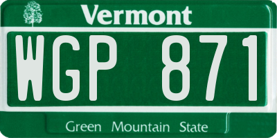 VT license plate WGP871