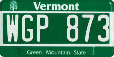 VT license plate WGP873