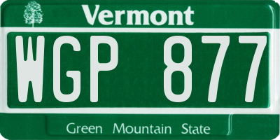 VT license plate WGP877
