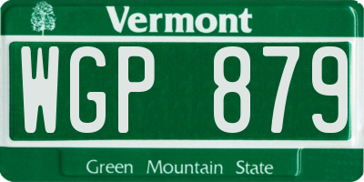 VT license plate WGP879