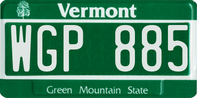VT license plate WGP885