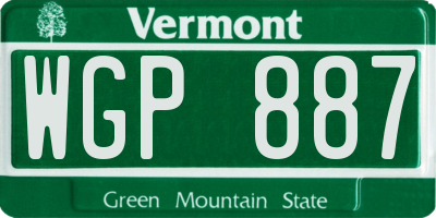 VT license plate WGP887