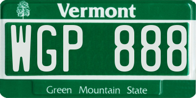 VT license plate WGP888