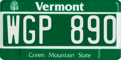 VT license plate WGP890