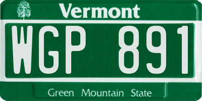 VT license plate WGP891