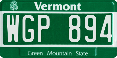 VT license plate WGP894