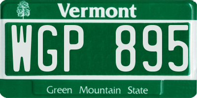 VT license plate WGP895