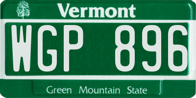 VT license plate WGP896