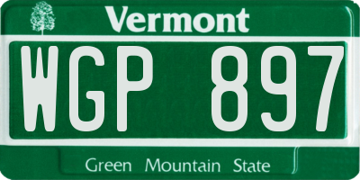 VT license plate WGP897