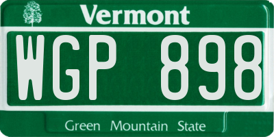 VT license plate WGP898