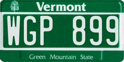 VT license plate WGP899
