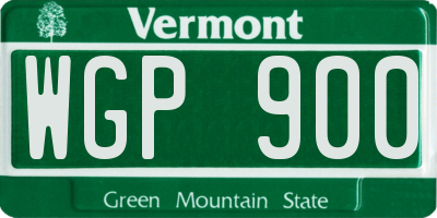 VT license plate WGP900
