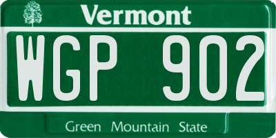 VT license plate WGP902