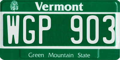 VT license plate WGP903