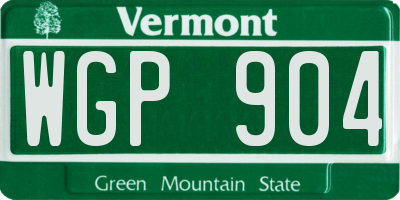 VT license plate WGP904