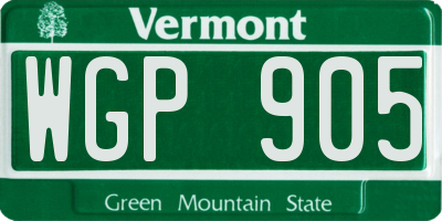 VT license plate WGP905
