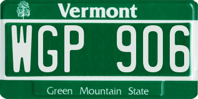 VT license plate WGP906
